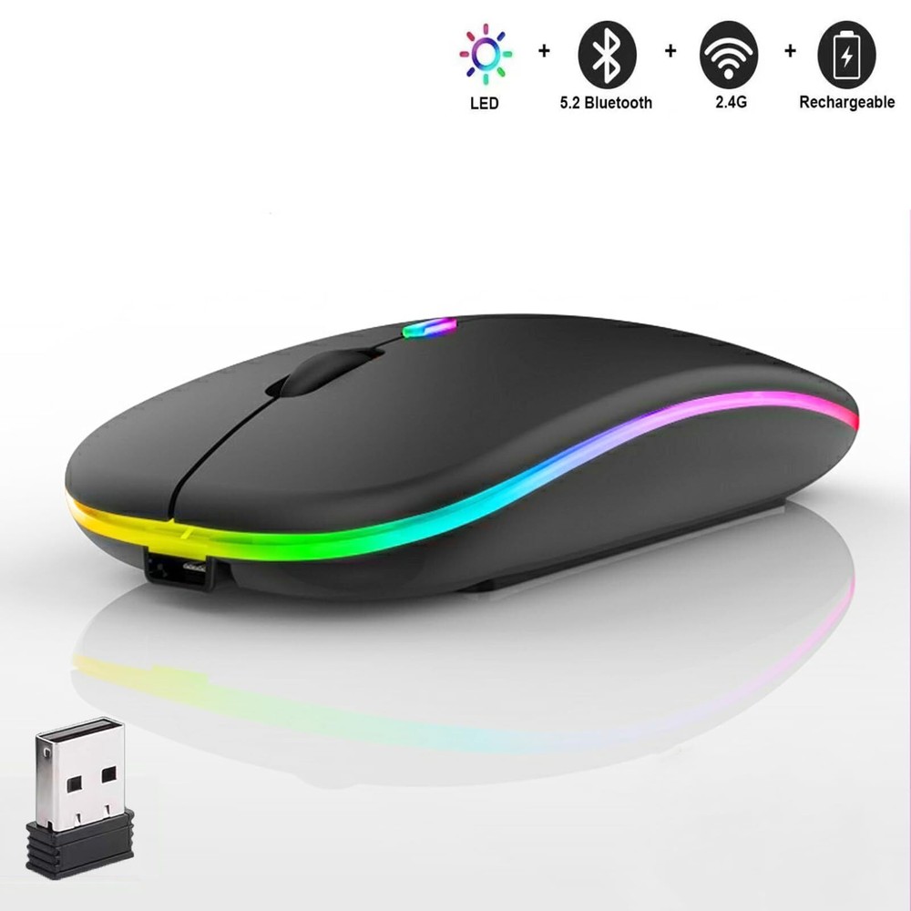 Wireless Slim Silent Mouse Rechargeable Mouse with USB Receiver for PC Computer