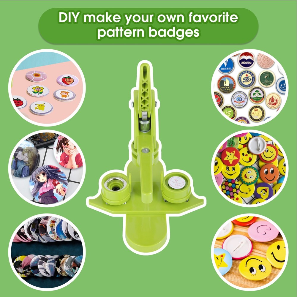 Installation-Free 25mm Button Maker Machine DIY Badge Press Kit 100 Pcs