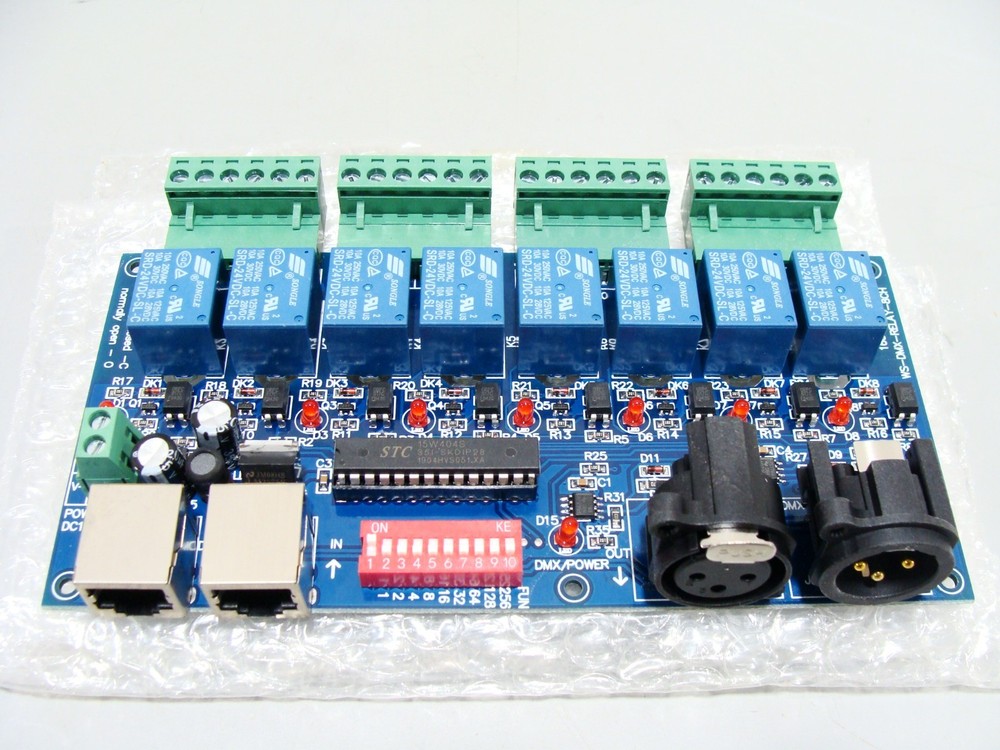 DMX Relay Switch Decoder DMX512 8ch LED Lighting Controller P/N WS-DMX-RELAY-8CH