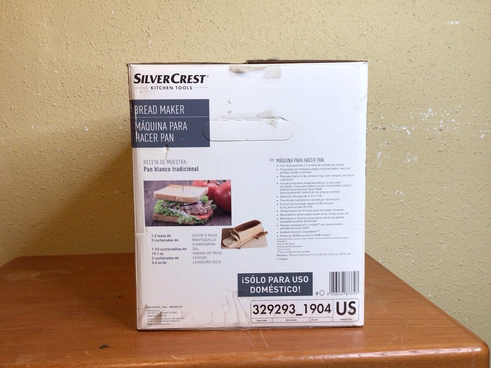 SilverCrest SBB 850 D2 Large Bread Maker in White 16 Programs