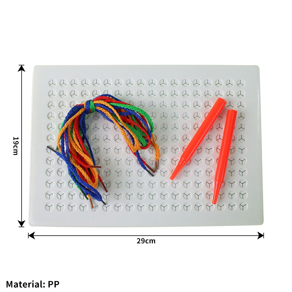 Sensory Thread Board Colorful Threading Toy Calm Down Threading Board TL