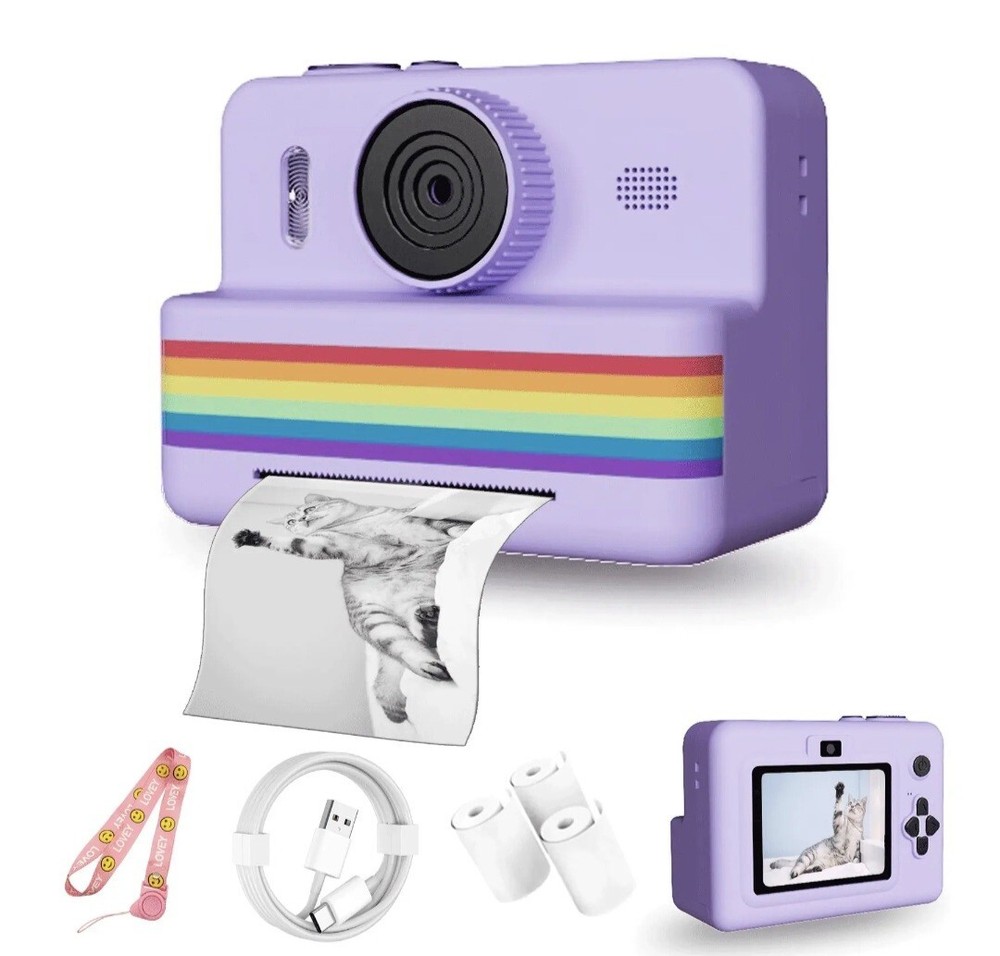 Instant Camera with 3 PrintPaper,2.8Inch LCD Screen DigitalCamera,Rechargeable
