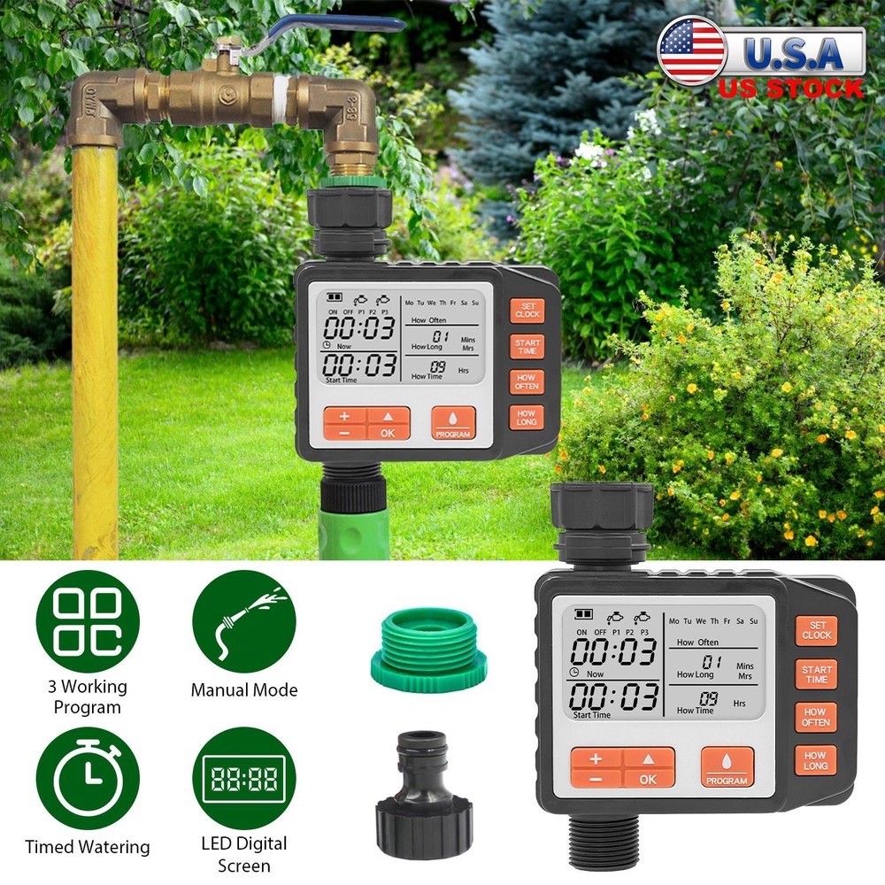 Water Sprinkler Timer Garden Irrigation Controller Digital Auto Watering System
