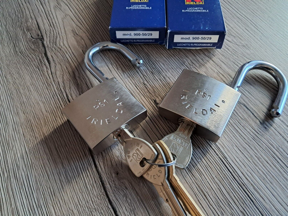 2 X RIELDA Keyed Alike Padlocks Re-programable High Security/W Key Set 3+1
