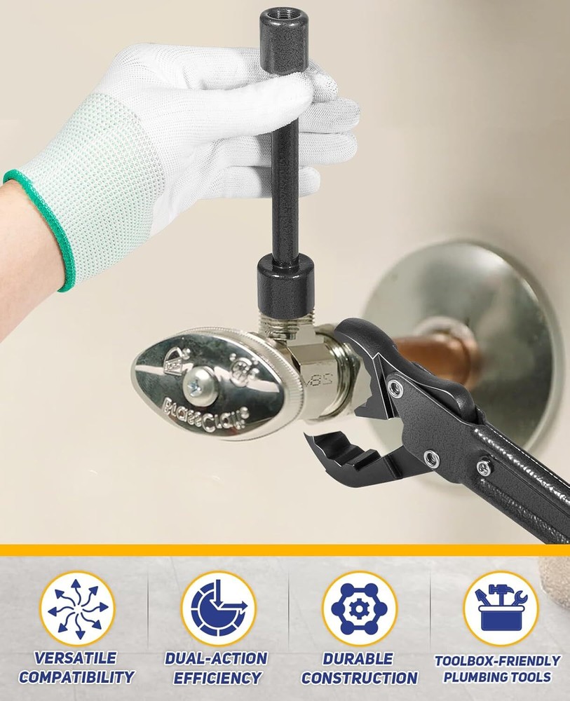Angle-On Plumber Wrench for Installing New Compression Nuts Plumbing Tool