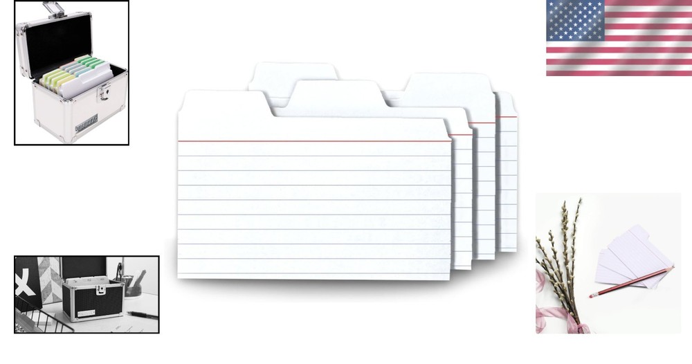 Patented Design 3x5 Tabbed Index Cards, 48-Pack for Quick Access and Efficiency