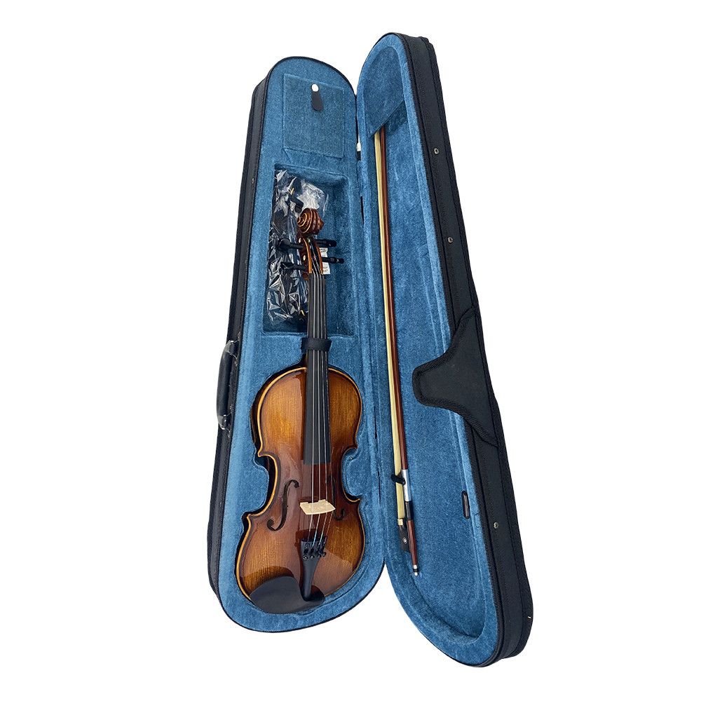 4/4 Violin Solid Flamed Maple Back and Spruce Top Handmade for Beginning Student