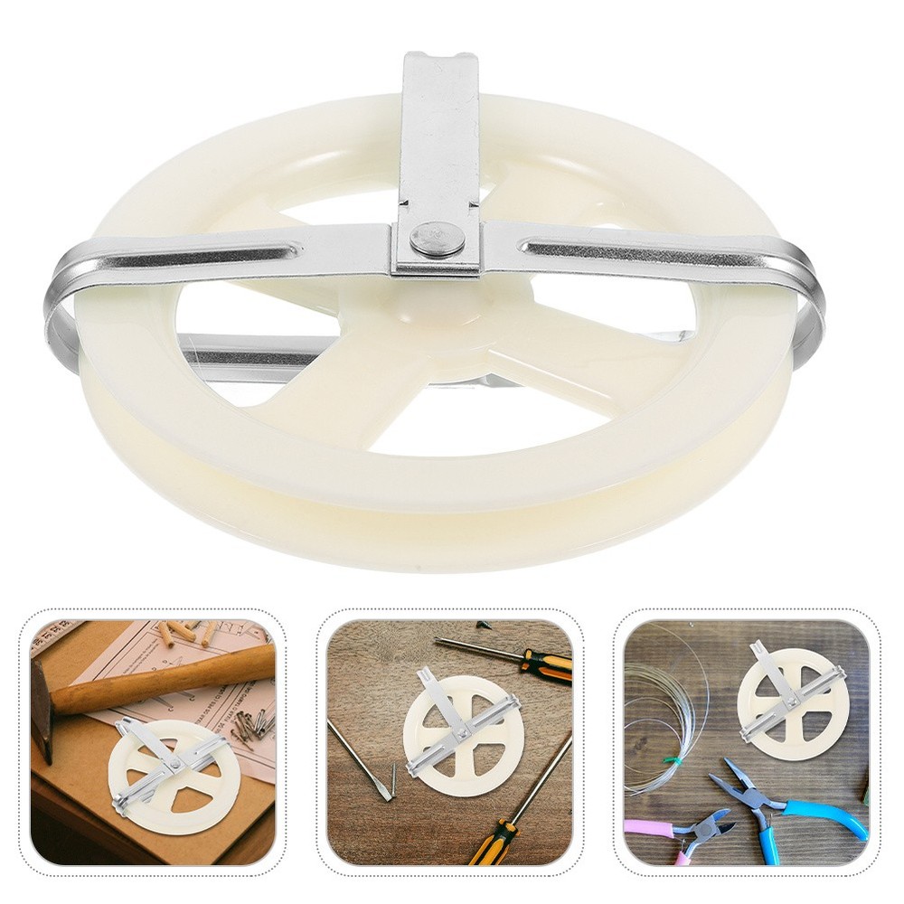 2 Pcs Clothes Line Wheel Hanging String Pulley Drying Rope Clotheslines