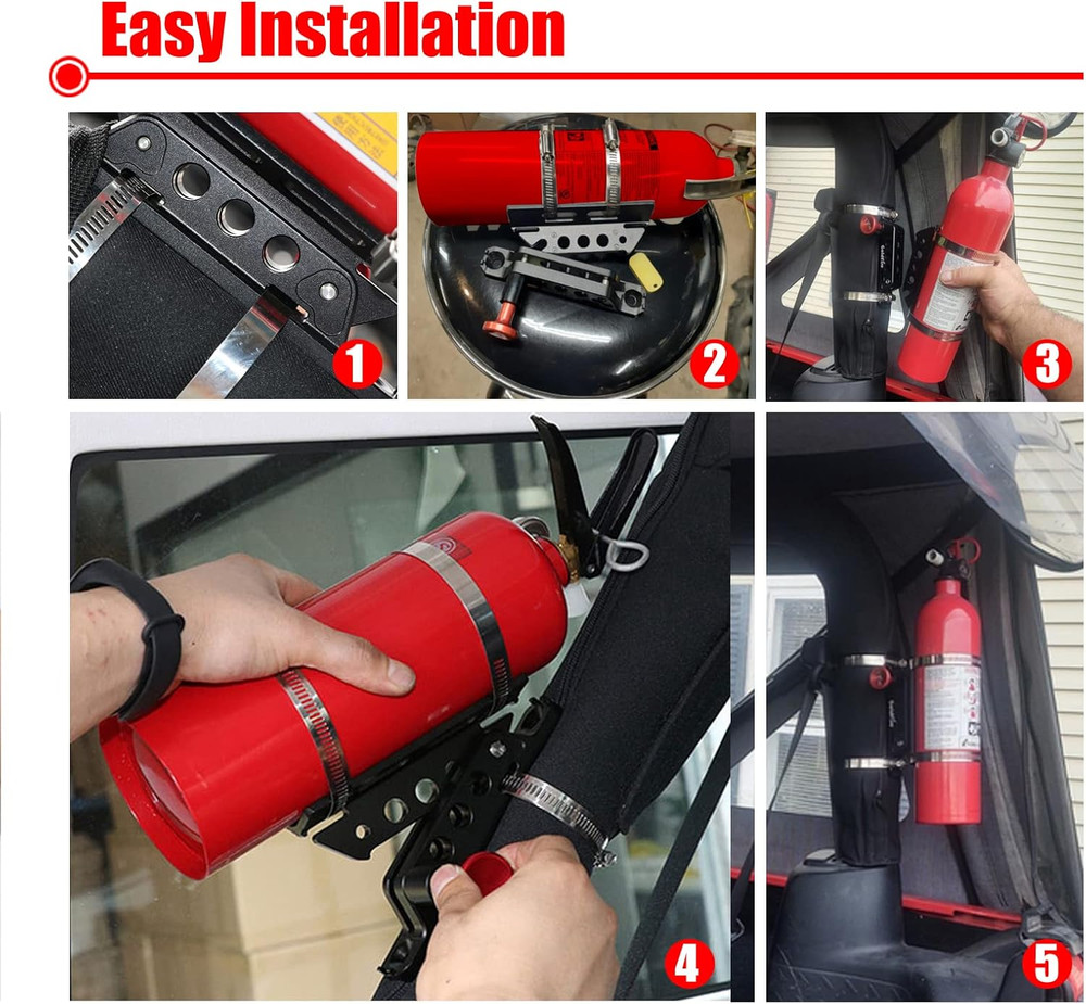 Universal Vehicle Adjustable Quick Release Roll Bar Fire Extinguisher Mount Hold