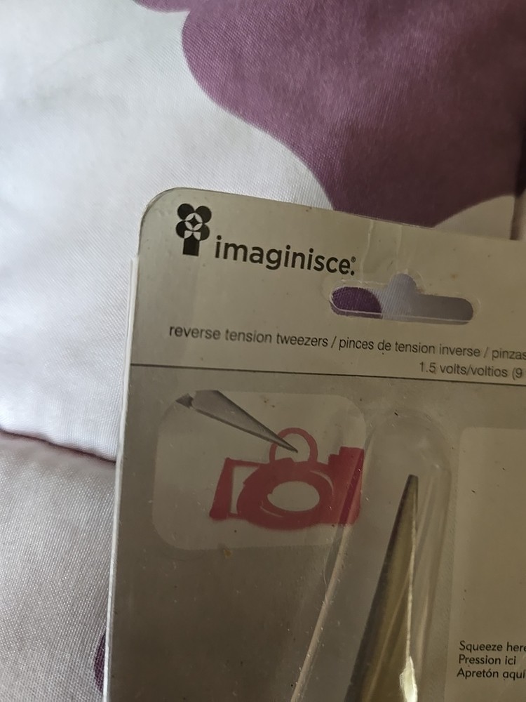 Imaginisce Reverse Grip Angled Precision Tip Tweezers & Craft Materials B53
