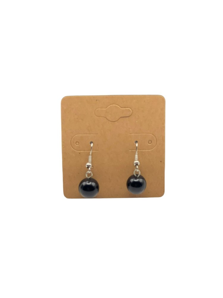 **Vintage Black Ball Drop Hook Earrings