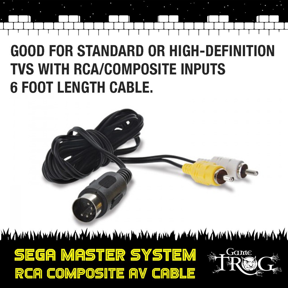 SEGA Master System - Model 1 - RCA Composite Audio Video AV Cable