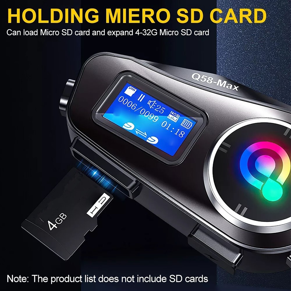 Support FM radio Motorcycle Intercom Helmet Bluetooth Headset LCD Waterproof