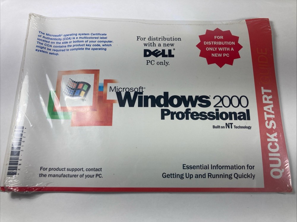 Dell Microsoft Windows 2000 Professional Reinstallation CD W2K+SP2 New Sealed