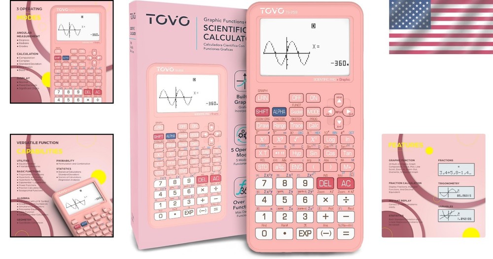 TOVO TS-259 Graphing Calculator | 360 Functions, Large LCD & Intuitive Interface