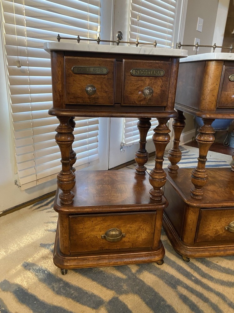 Vintage Pulaski Rolling Apothecary Style Bedside Table(s)