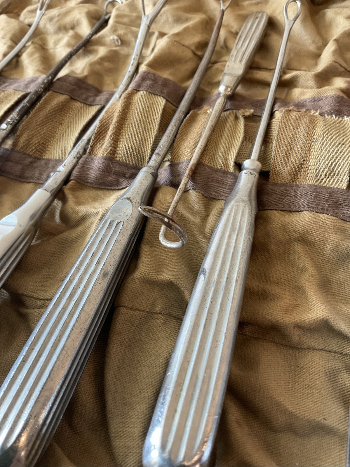 Lot Set Of Vintage Military Curette Field Surgical Instruments Tools