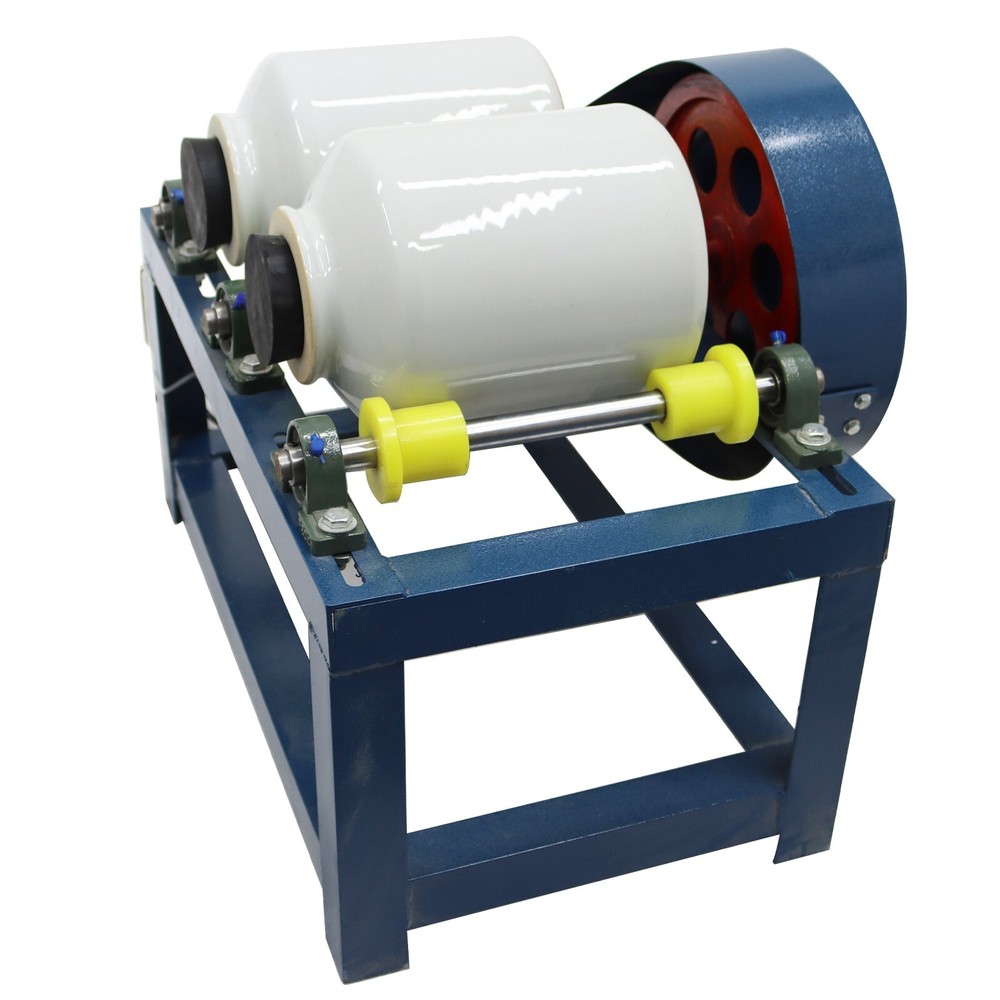 220V Horizontal Drum Double Cans Ceramic Ball Mill Grinding Machine Laboratory