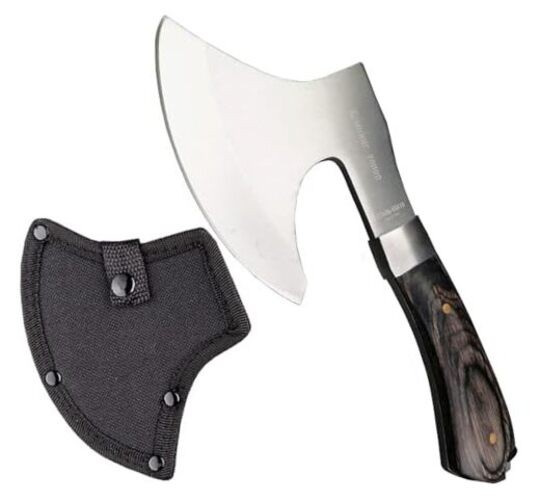 8.5" Camping Hatchet Axe with Nylon Sheath,Small Tomahawk Viking Axe Small Axe