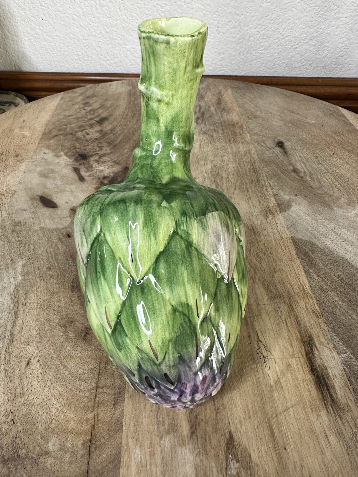 Artichoke Vase Bottle Ceramic Vegetable Decor Italian Majolica