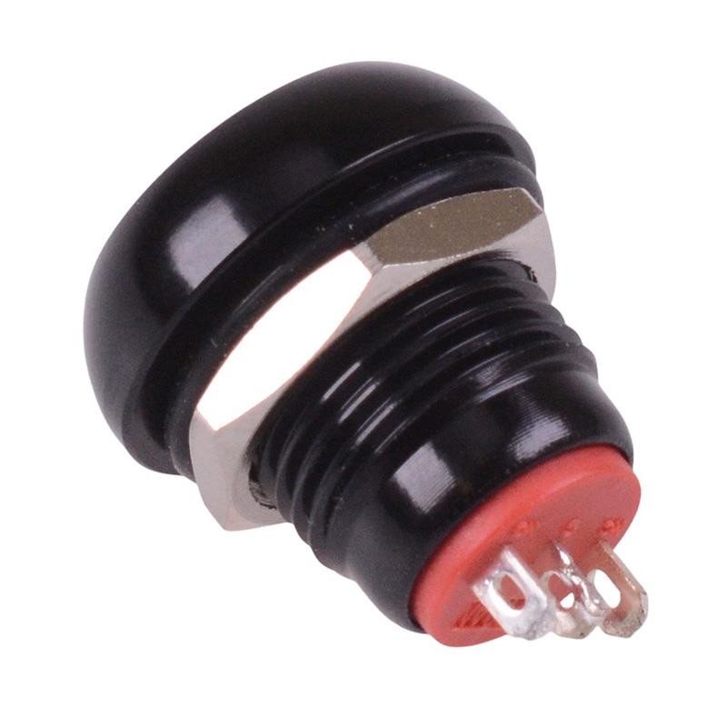 Black Latching 12mm Metal Round Push Button Switch NO/NC