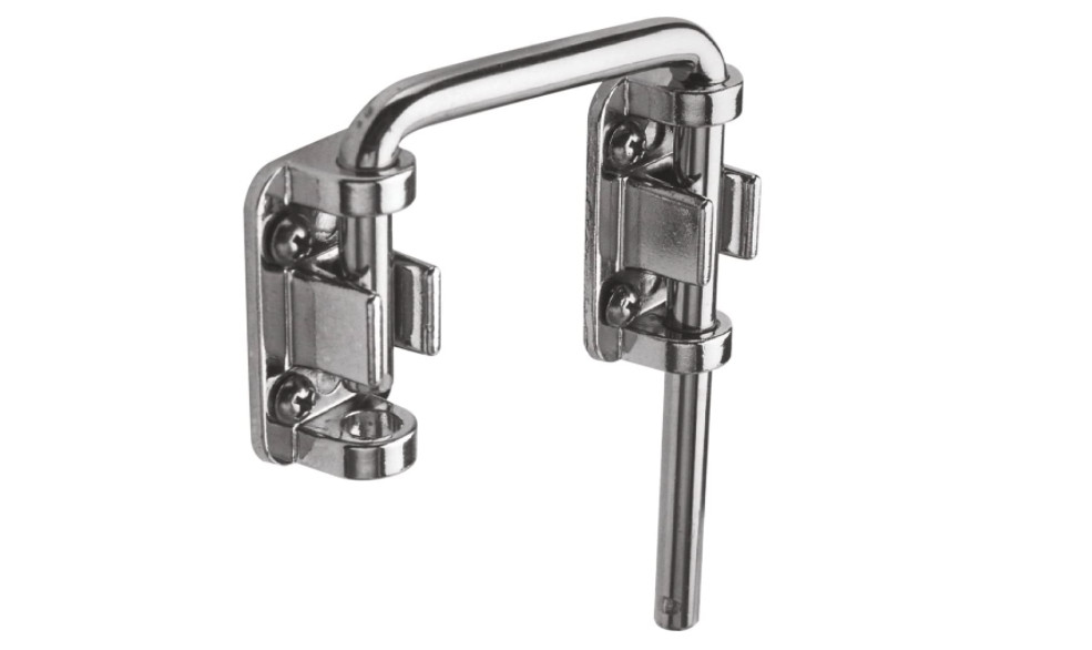 Door Lock Home Security Sliding Latch Loop Bar Hook Safety Protection Hardware