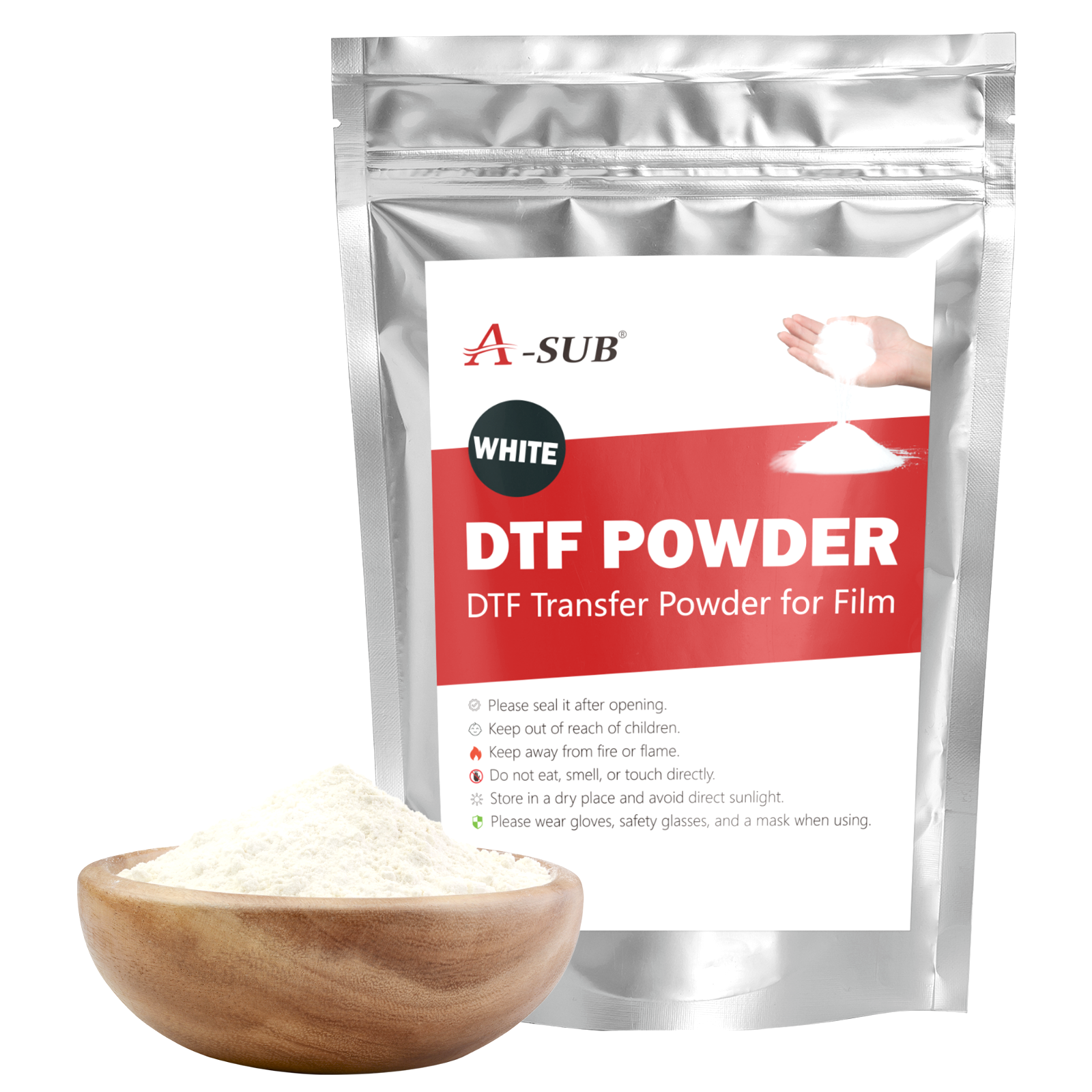 A-SUB DTF Powder for Sublimation DTF Printing 2.2lb Adhesive White DTF Powder
