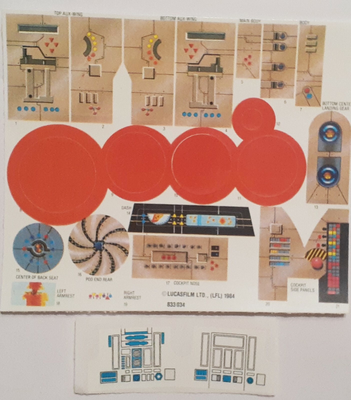 Vintage Star Wars B-Wing Fighter Replacement Toy Stickers - No Need To Cut