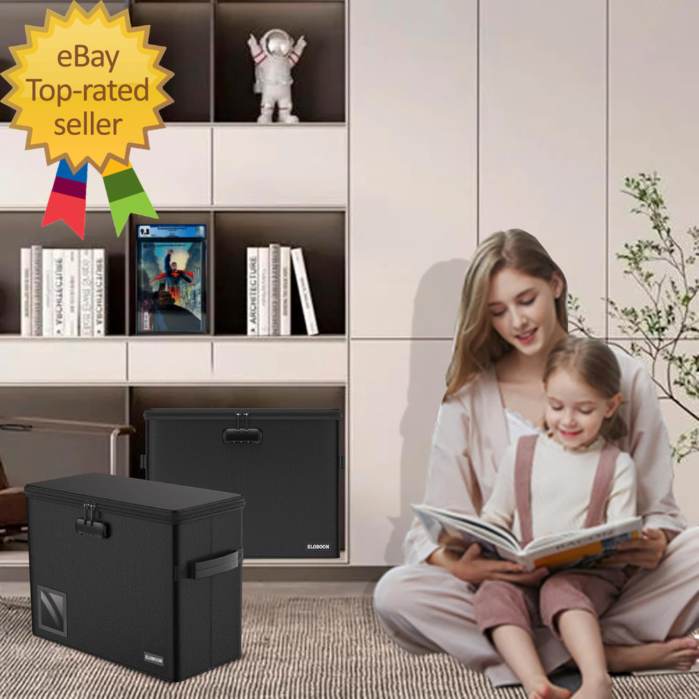 Graded Comic Book Storage for 30 Comics, Fireproof & Water-Resistant