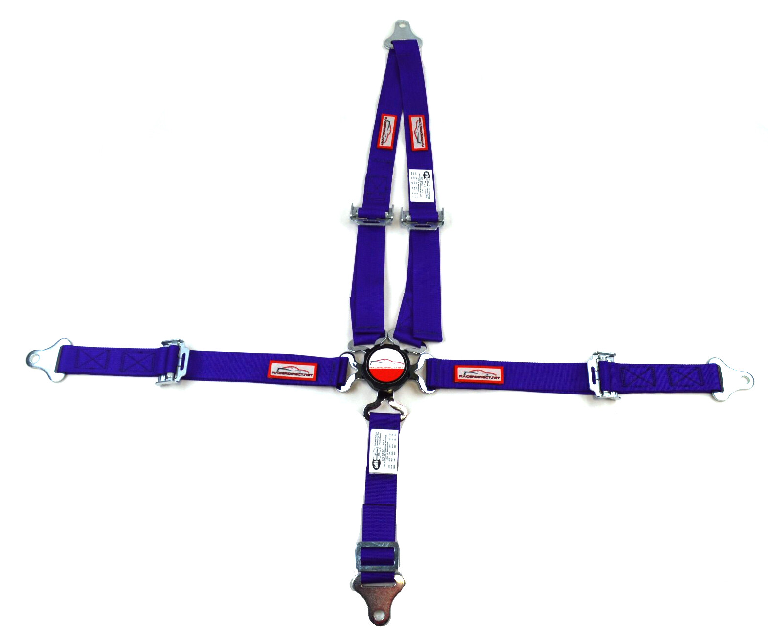 QUARTER MIDGET RACING HARNESS 5 POINT SFI 16.1 V MOUNT 2" CAM LOCK COBALT BLUE