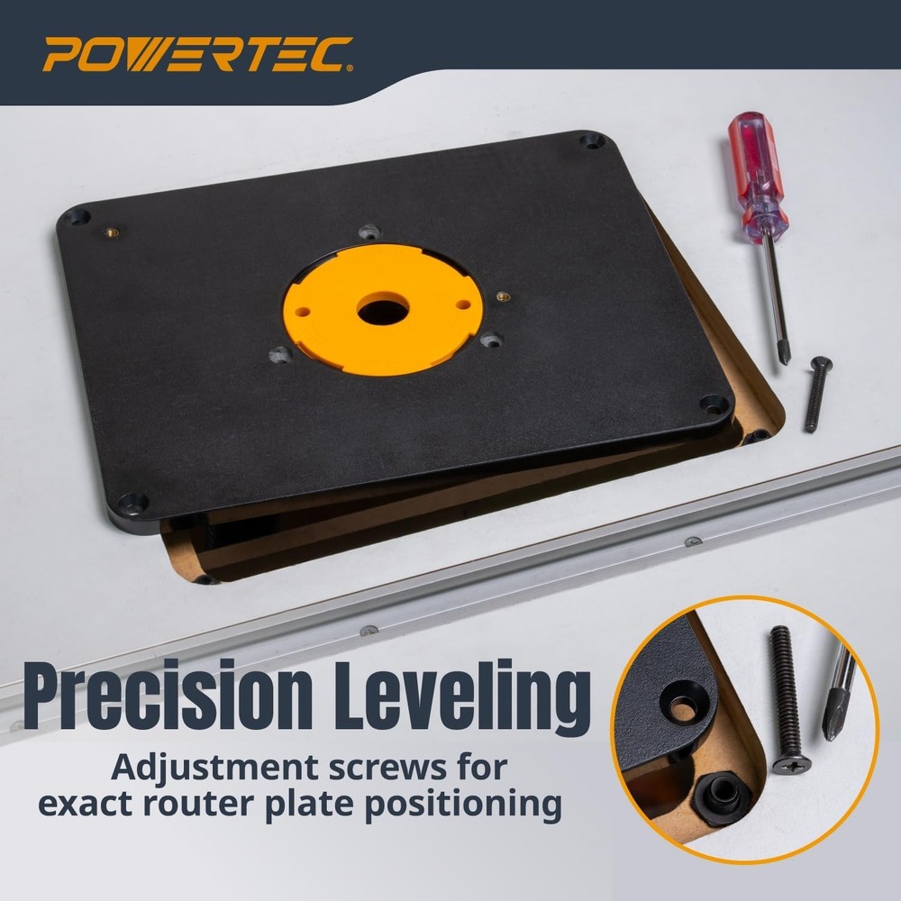 POWERTEC 24" x 32" Benchtop Router Table with Insert Plate – Router Table Top