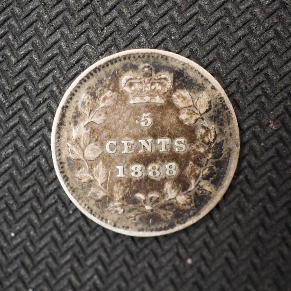1888  CANADA  FIVE  CENT SILVER COIN **NICE** FREE SHIPP! C3090