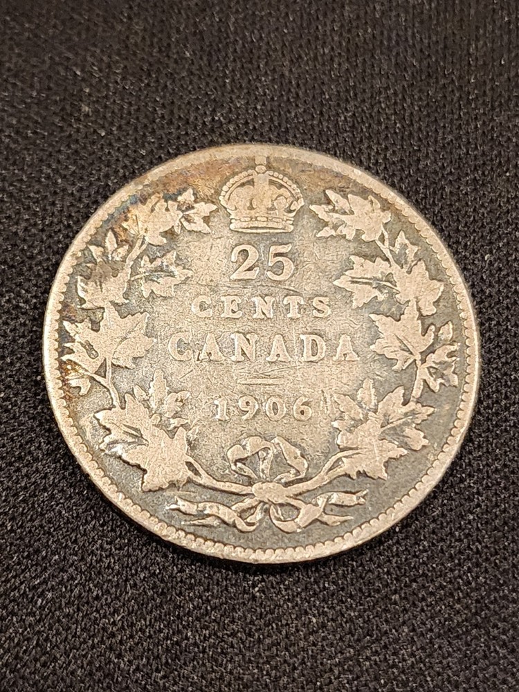 1906 Canada 25 Cents Silver Coin