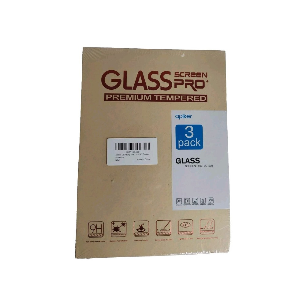 3-Pack Apiker Screen Protector Compatible with iPad Pro 9.7