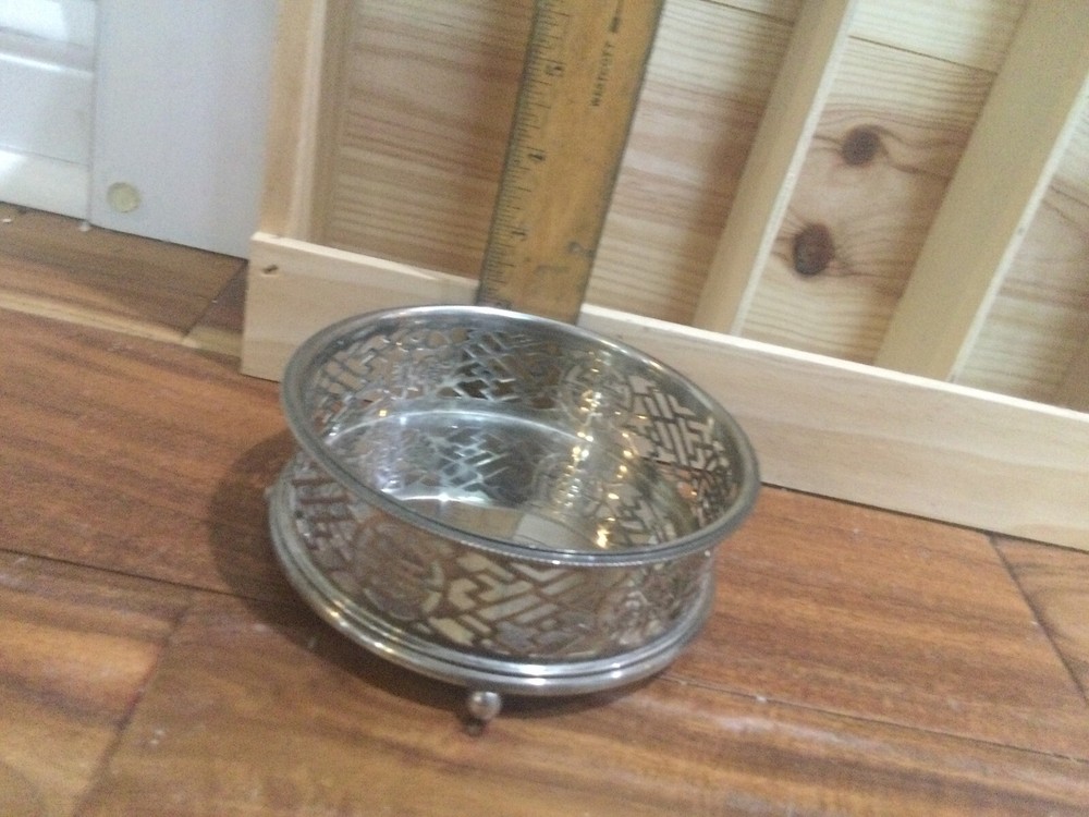 VTG Shanghai Tang Silver Plate Wine Champagne Bottle Coaster Holder; Late C20th