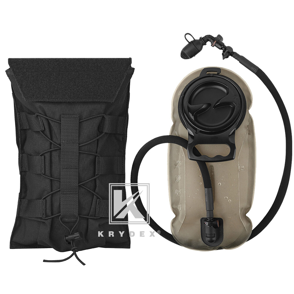 KRYDEX Tactical Hydration Carrier Pack MOLLE Pack Modular 1.5L Water Bladder BK
