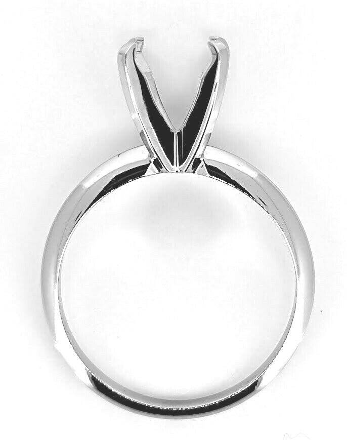 Platinum Round 4 Prong Ring Head Setting Pre-Notched Solitaire Mount USA