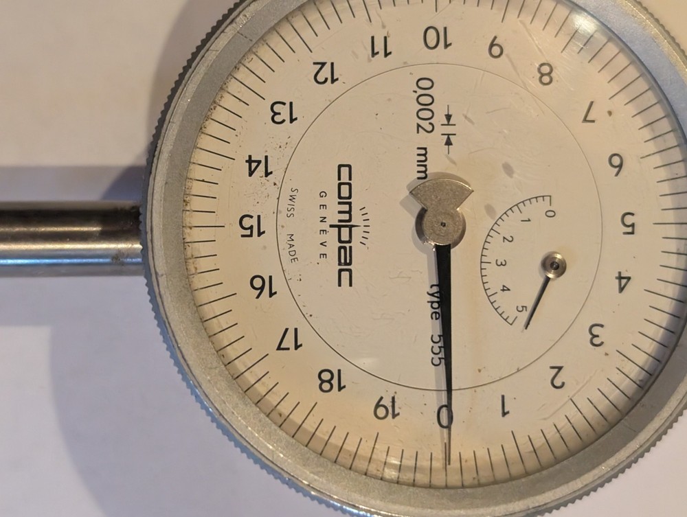 *Untested* Compac Geneve Type 555 Precision Dial Indicator 0.002 mm Swiss Made