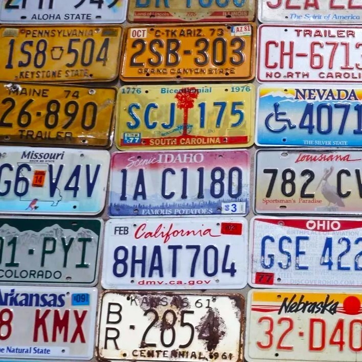 LOT of 15 License Plates 10 States USA License Plate Tag Craft Condition READ