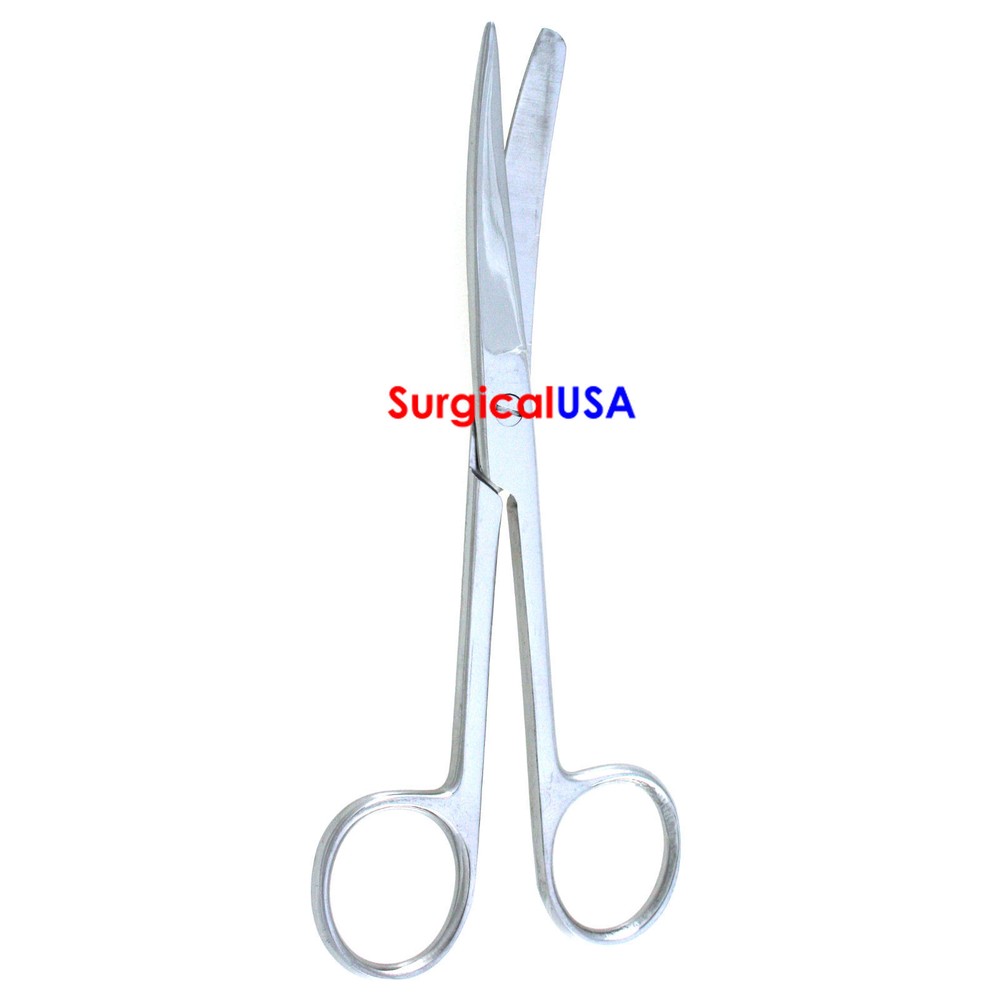 12 Operating Scissors 4.5" Curved Blades Sharp Blunt Points Ring Handles