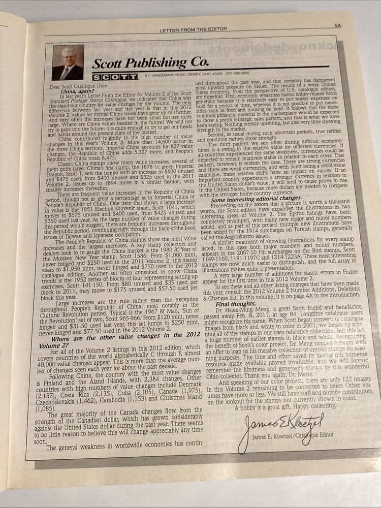 Scott Catalogue 2012 Vol 2 C-F Barely Used