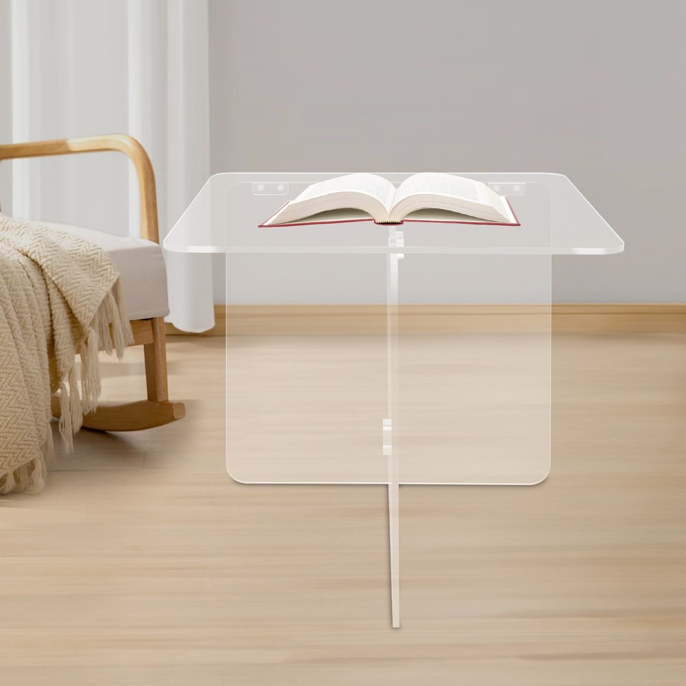 Acrylic Side Table, End Table, Free Standing Clear Modern Bedside Table