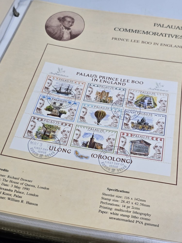 Palau Commemorative Stamp Collection First Day Issues 1990-1995