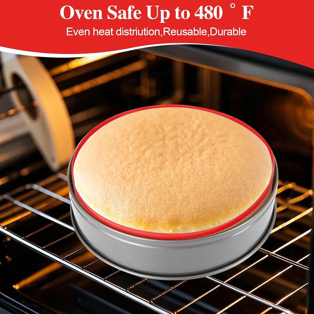 2Pcs Round and Rectangle Silicone Baking Mat Set Prevent Cake from Sticking
