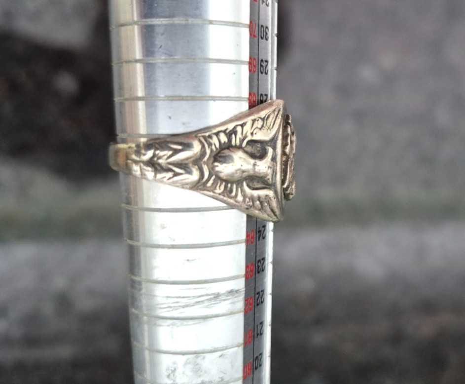 WW2 Army Military Patriotic Ring 925 Sterling Silver Size 11 3/4