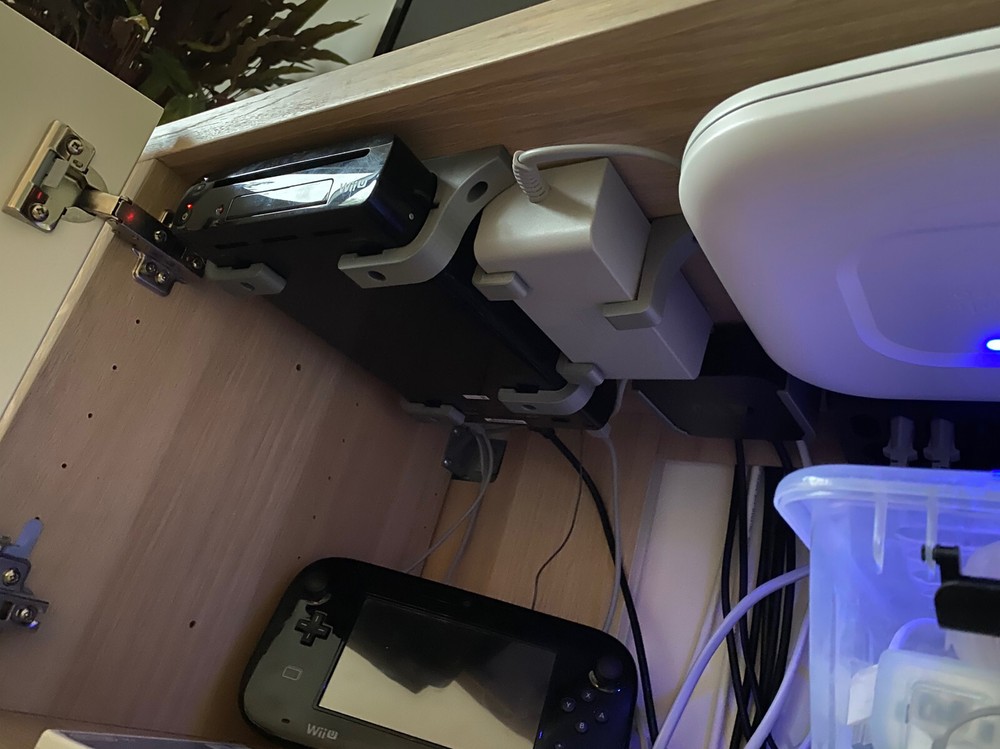 Nintendo Wii U Under Shelf Support Bracket Console Mount Shelf Mountable Stand
