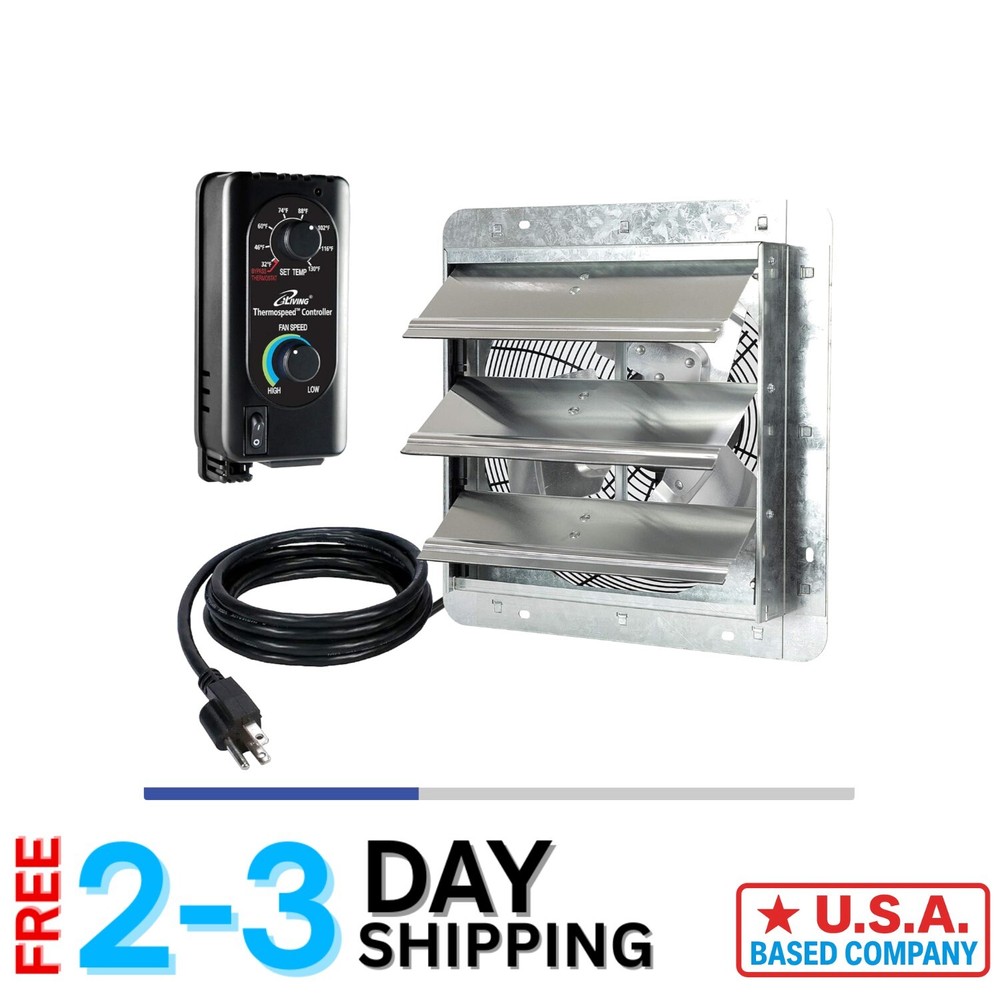 Powerful 960 CFM Wall Mounted Exhaust Fan with Variable Speed & Thermal Control