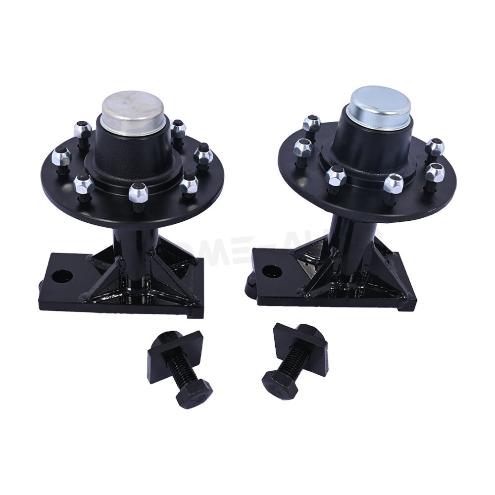 2 PCS 8 x 6.5 Lug 10000LB Shipping Container Wheels, Bolt-on Spindle Kit