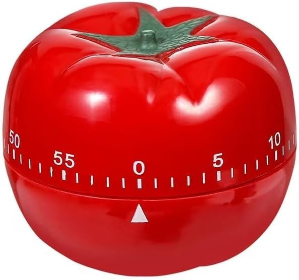 Charming Red & White 60-Minute Mechanical Kitchen Timer - No Batteries Needed