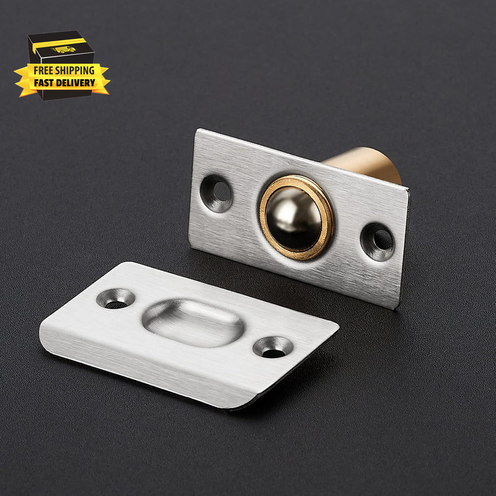 2 Pack Adjustable Door Ball Catch, Silver Closet Door Latch, Solid Brass Body &